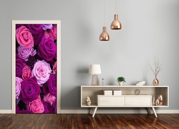 Fototapeta na dvere ružové ruže 75x205 cm
