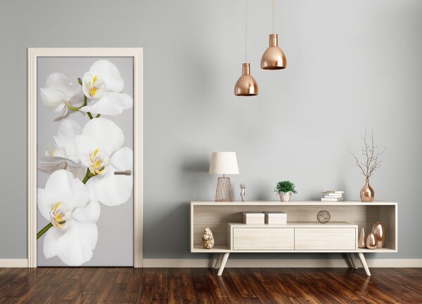 Fototapeta na dvere biela orchidea 85x205 cm