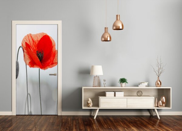 Fototapeta na dvere poľné mak 95x205 cm