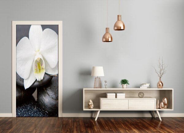 Fototapeta na dvere orchidea zen 85x205 cm