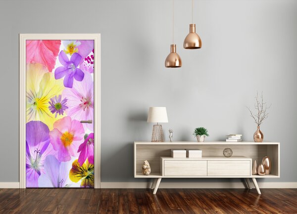 Fototapeta na dvere farebné kvety 75x205 cm