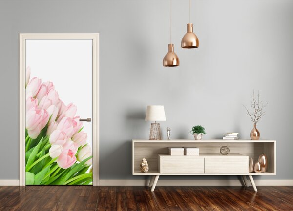 Fototapeta na dvere ružové tulipány 75x205 cm