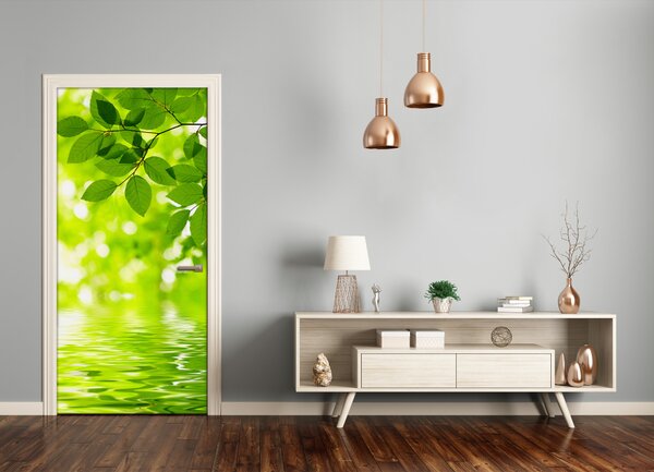 Fototapeta na dvere zelené lístie 85x205 cm