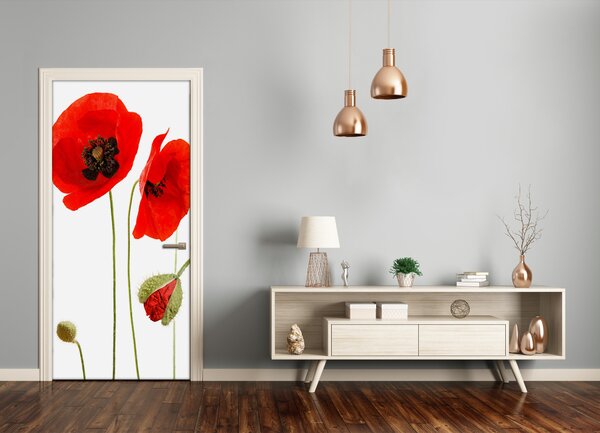 Fototapeta na dvere poľné mak 95x205 cm
