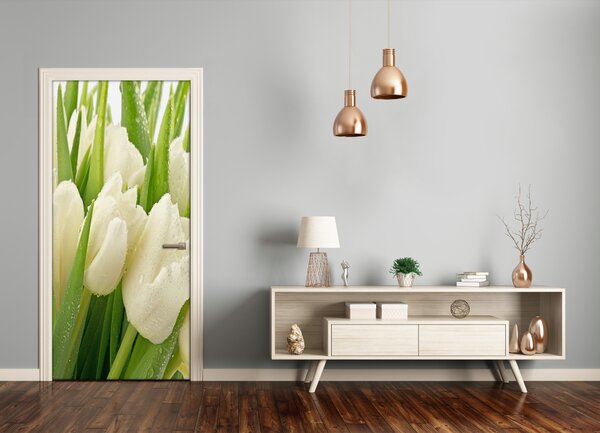 Fototapeta samolepiace biele tulipány 75x205 cm