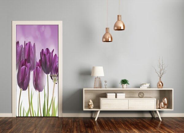 Fototapeta samolepiace fialové tulipány 75x205 cm