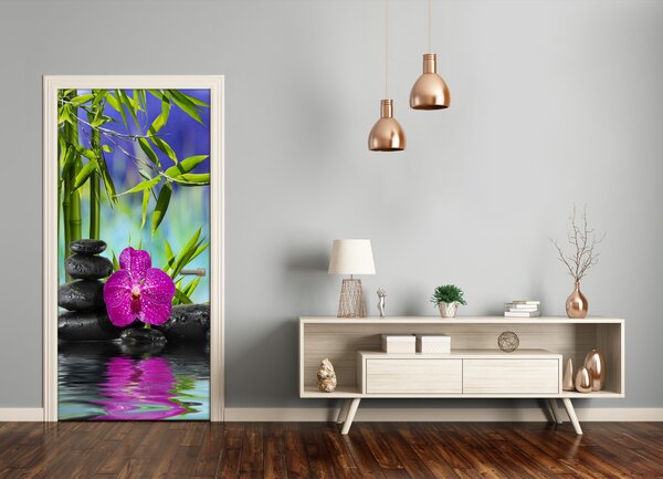 Fototapeta samolepiace Orchidea a bambus 75x205 cm