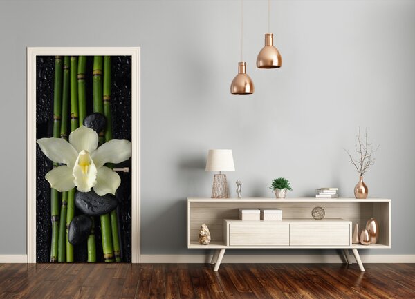 Fototapeta samolepiace Orchidea a bambus 85x205 cm