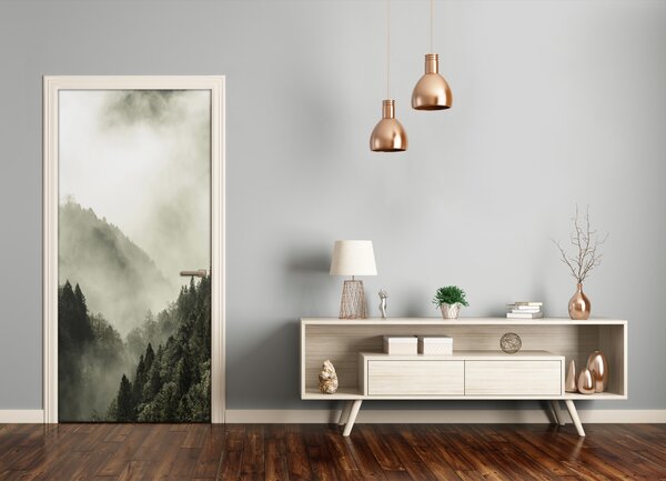 Fototapeta na dvere hmla nad lesom 75x205 cm