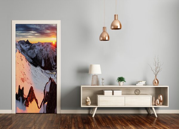 Fototapeta na dvere hory zima 85x205 cm