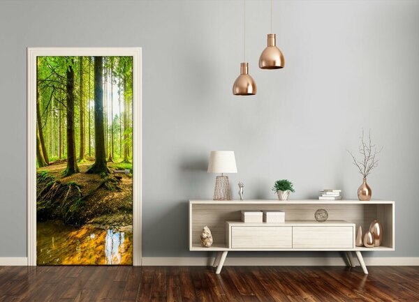 Fototapeta na dvere Strumień w lasi 75x205 cm