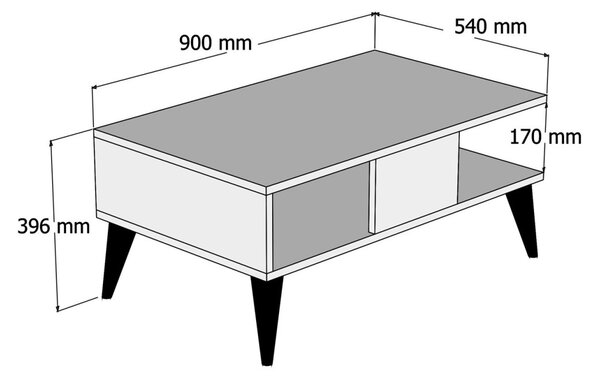Kalune Design Konferenčný stolík Lidya vlašský orech/mramor