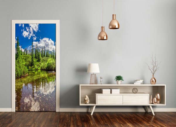 Fototapeta na dvere jazero v horách 75x205 cm