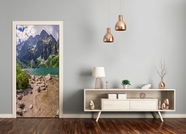 Fototapeta na dvere jazero v horách 75x205 cm