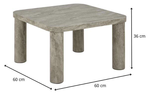 Actona Konferenčný stolík Solano 60 cm mramor sivý