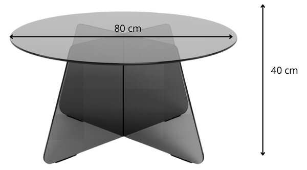 Actona Konferenčný stolík Samos 80 cm dymovo sivý