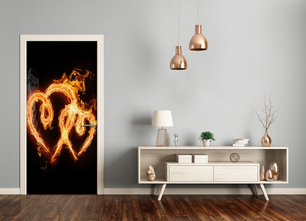 Fototapeta na dvere horiace srdce 75x205 cm