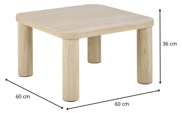 Actona Konferenčný stolík Solano 60 cm béžový travertín