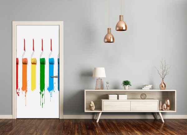Fototapeta na dvere maliarske valčeky 75x205 cm