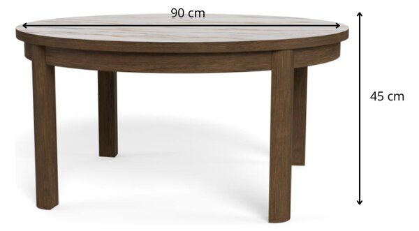 Actona Konferenčný stolík Southampton 90 cm béžový/dymový dub