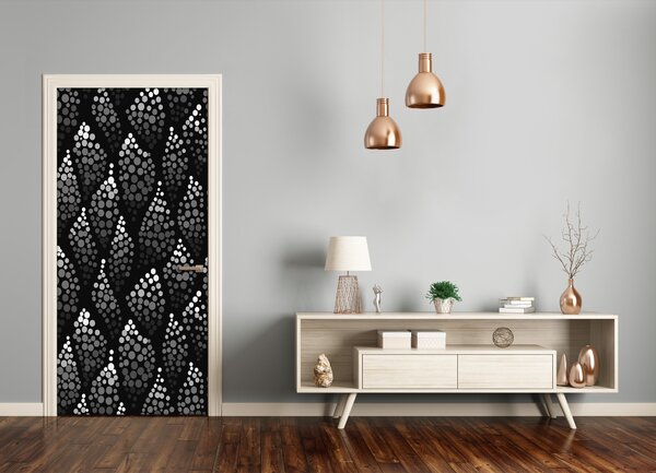 Fototapeta na dvere čiernobiele bodky 85x205 cm
