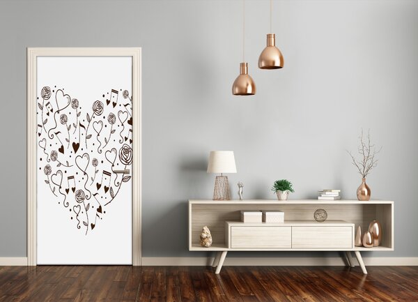 Fototapeta samolepiace na dvere srdce 85x205 cm