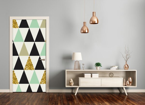Fototapeta na dvere farebné trojuholníky 85x205 cm