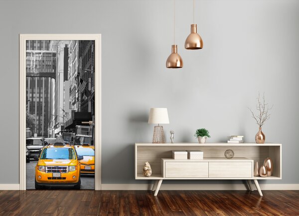 Fototapeta samolepiace dvere taxi New York 75x205 cm