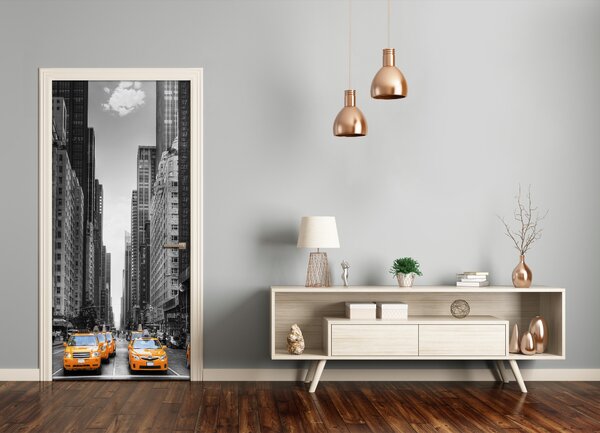 Fototapeta samolepiace dvere taxi New York 85x205 cm