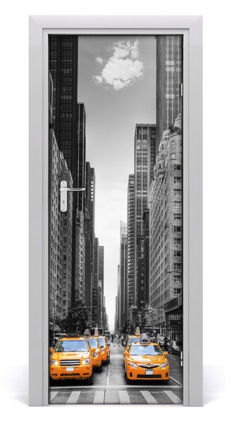 Fototapeta samolepiace dvere taxi New York 95x205 cm