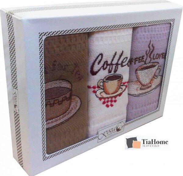 Utierky na riad vaflové coffe 40x60cm 3ks TiaHome