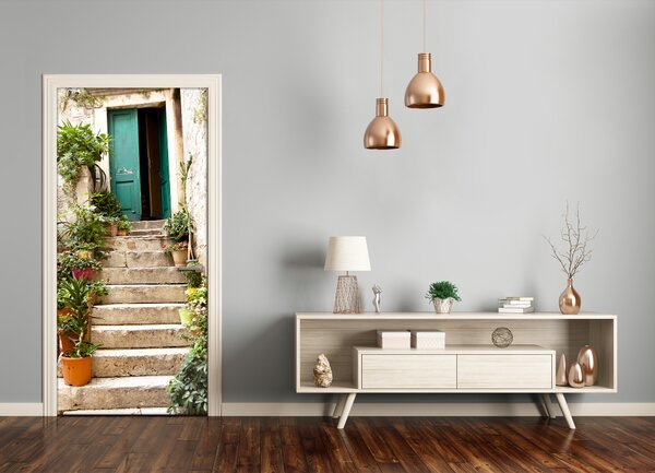 Fototapeta samolepiace na dvere staré schody 75x205 cm