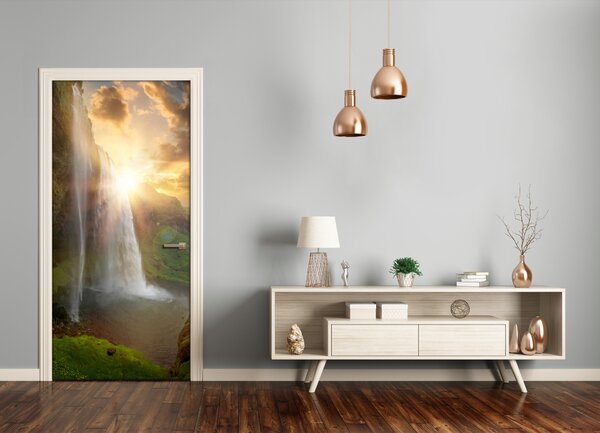 Fototapeta samolepiace dvere vodopády Island 85x205 cm