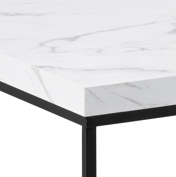 Actona Konferenčný stolík Barossa 110 cm biely mramor/čierny