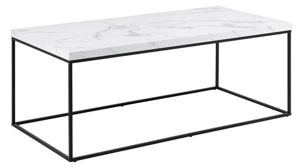 Actona Konferenčný stolík Barossa 110 cm biely mramor/čierny