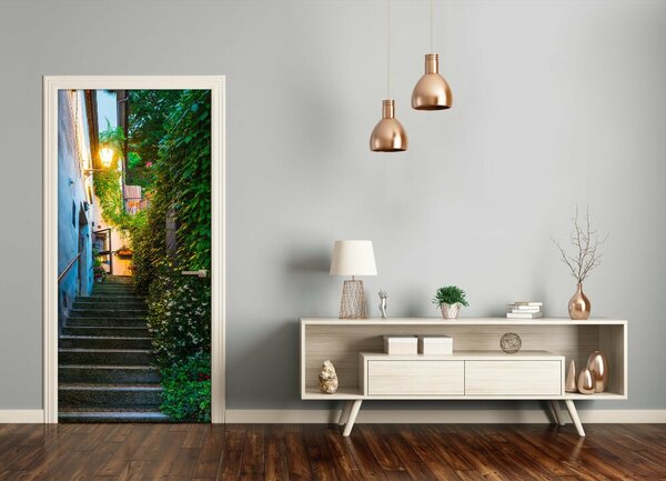 Fototapeta samolepiace dvere staré mesto schody 75x205 cm