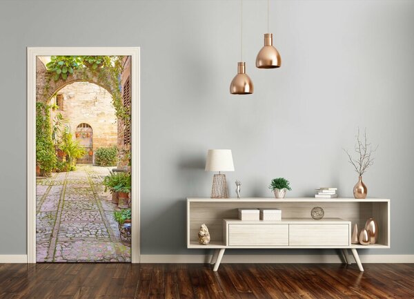 Fototapeta samolepiace dvere romatická ulice 75x205 cm