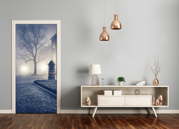 Fototapeta samolepiace dvere ulice hmla 75x205 cm