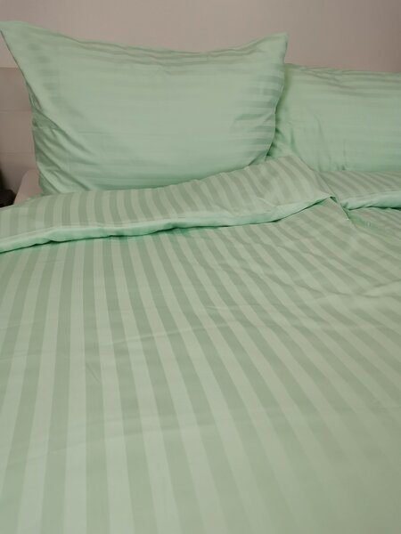 Obliečky damaškové zelené TiaHome - 1x Vankúš 90x70cm, 1x Paplón 140x200cm