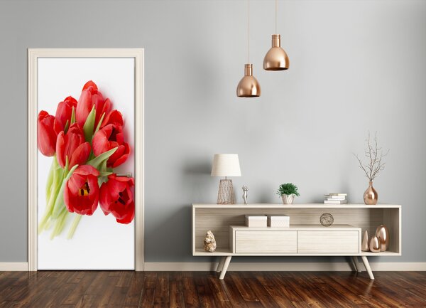 Fototapeta samolepiace červené tulipány 75x205 cm