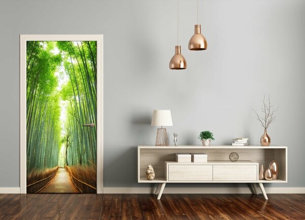 Fototapeta samolepiace dvere chodník bambusy 75x205 cm