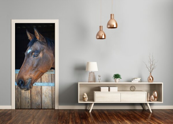Fototapeta samolepiace na dvere stajňa kôň 75x205 cm