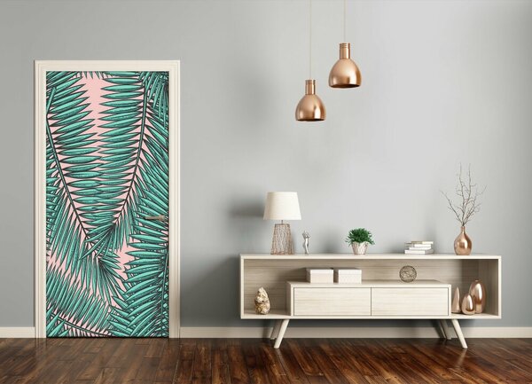 Samolepiace fototapety na dvere listy palmy 75x205 cm