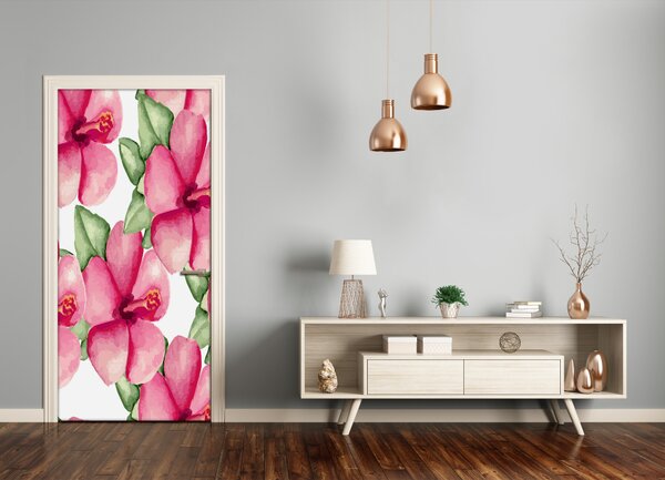 Samolepiace fototapety na dvere tropické kvety 75x205 cm