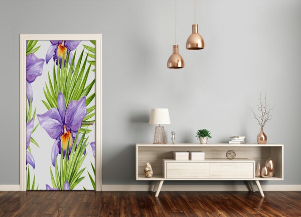 Samolepiace fototapety na dvere Orchidea a palmy 75x205 cm