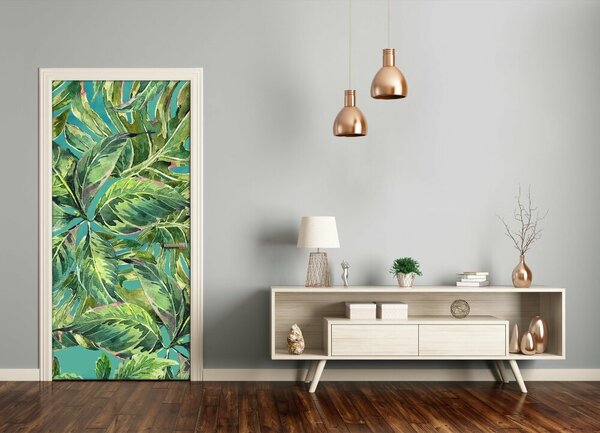 Samolepiace fototapety na dvere tropické lístia 85x205 cm