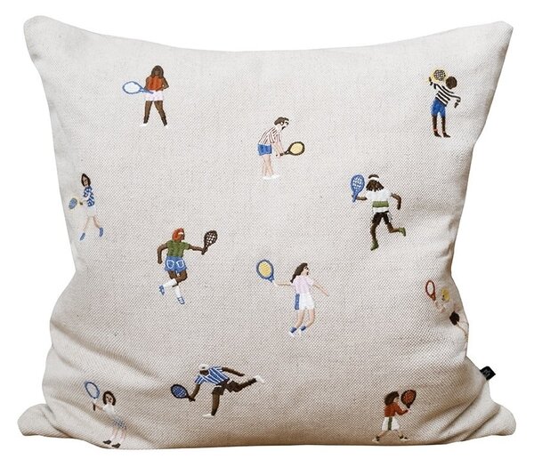 Ľanový poťah na vankúš Tennis Embroidered 48 × 48 cm