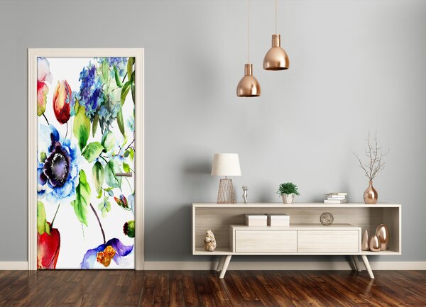 Samolepiace fototapety na dvere poľné kvety 75x205 cm