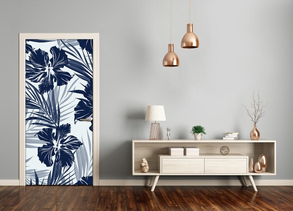 Samolepiace fototapety na dvere tropické kvety 75x205 cm
