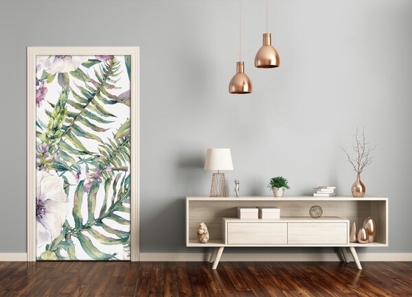 Samolepiace fototapety na dvere tropické lístia 75x205 cm
